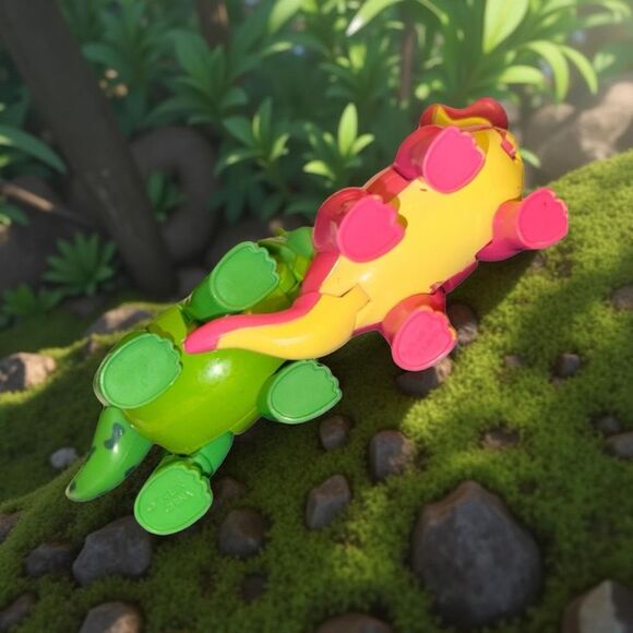 Downtown Disney T-Rex Cafe Action Figure Dinosaurs Souvenir PINK & GREEN B22 - Picture 3 of 6